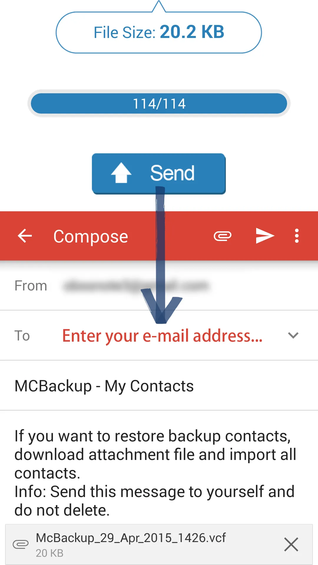 MCBackup - My Contacts Backup | Indus Appstore | Screenshot