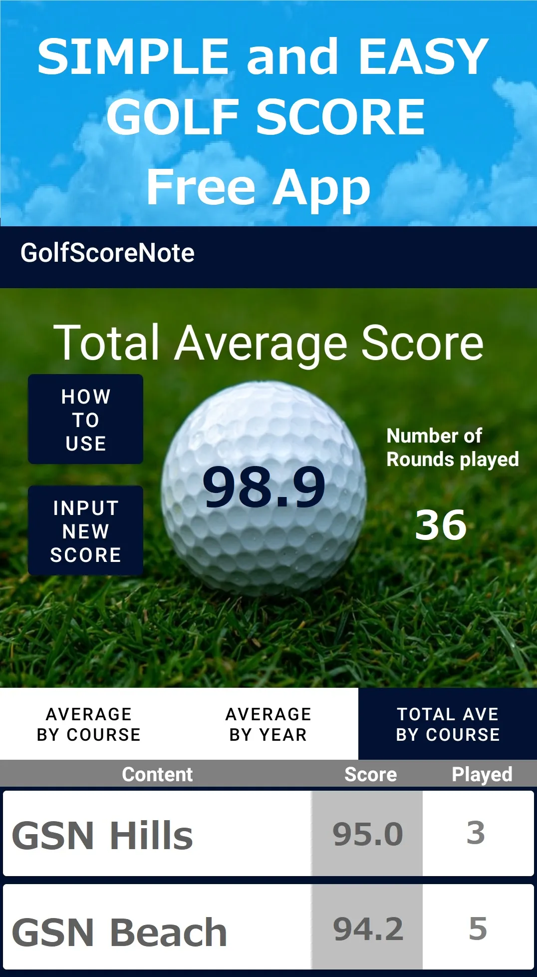 Golf Score | Indus Appstore | Screenshot