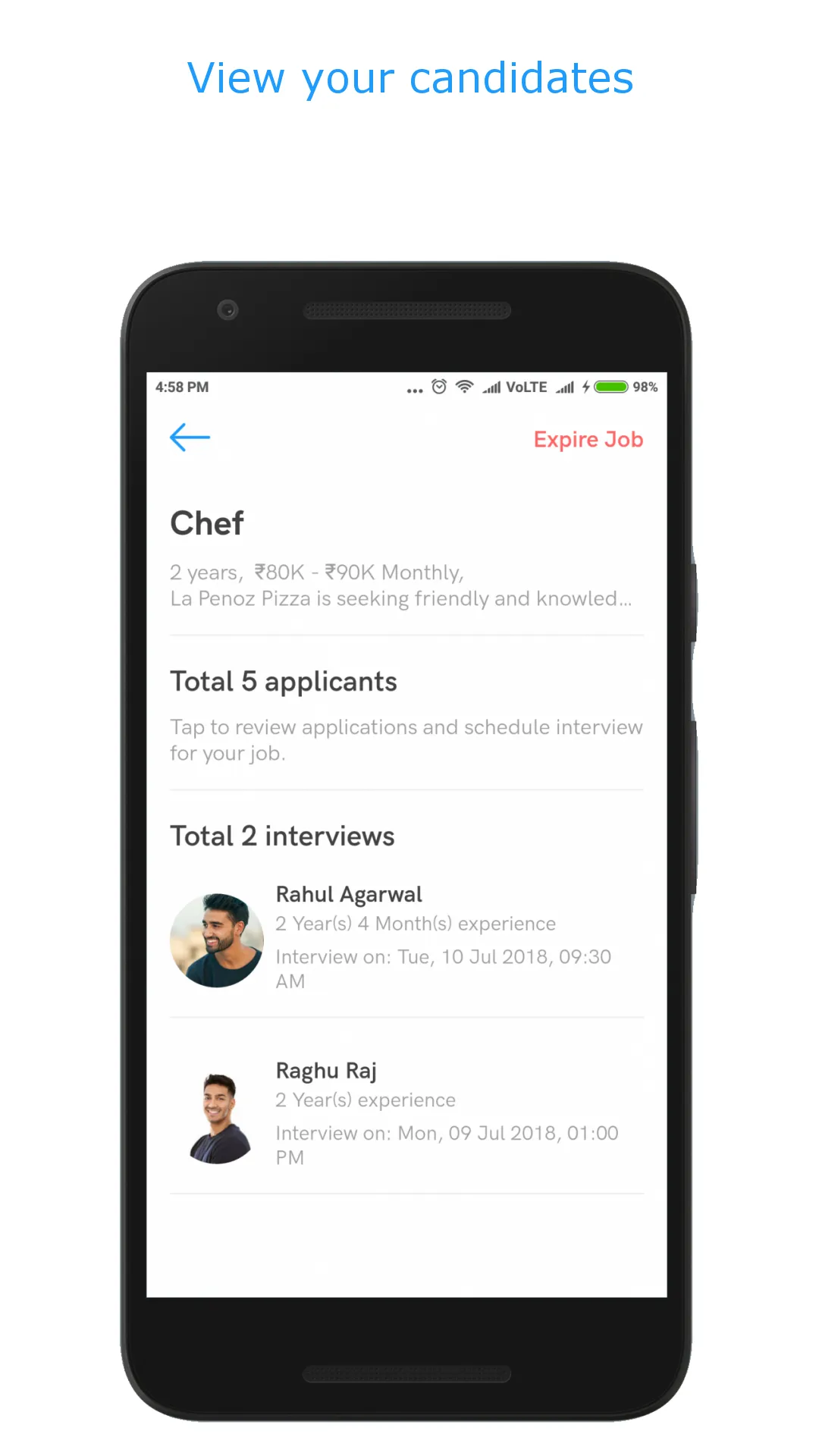 InstaHire: Get RestaurantStaff | Indus Appstore | Screenshot