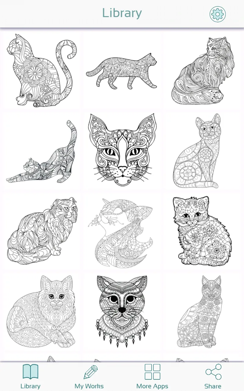 Cat Coloring Pages for Adults | Indus Appstore | Screenshot