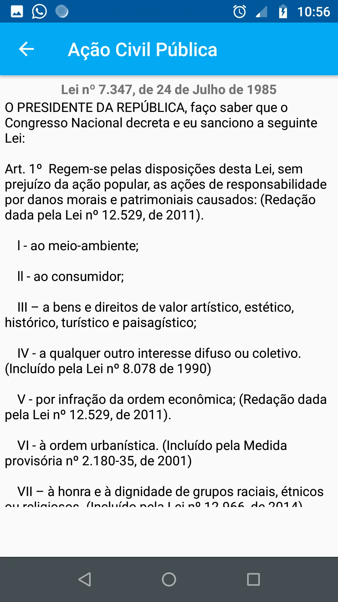 Lei nº 7347 Ação Civil Pública | Indus Appstore | Screenshot