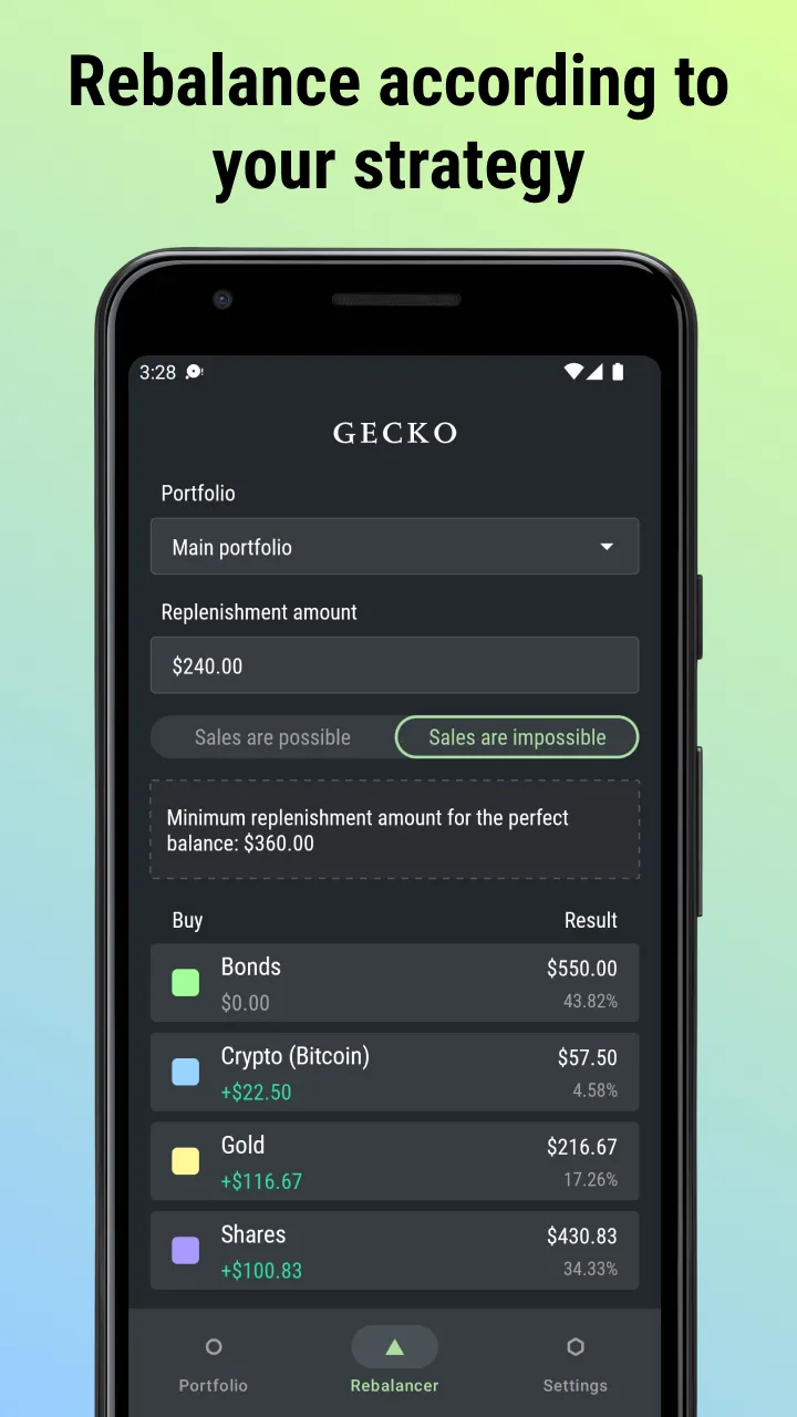 Gecko: Portfolio Rebalancing | Indus Appstore | Screenshot