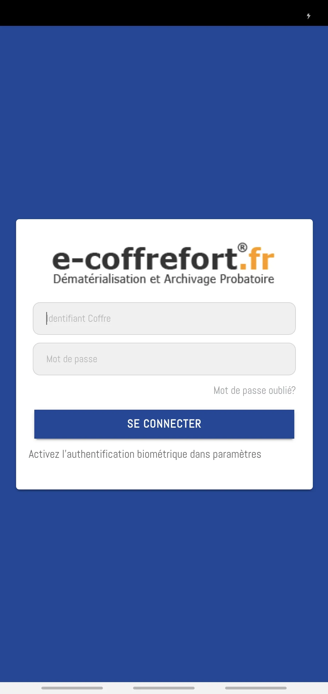 e-coffrefort | Indus Appstore | Screenshot