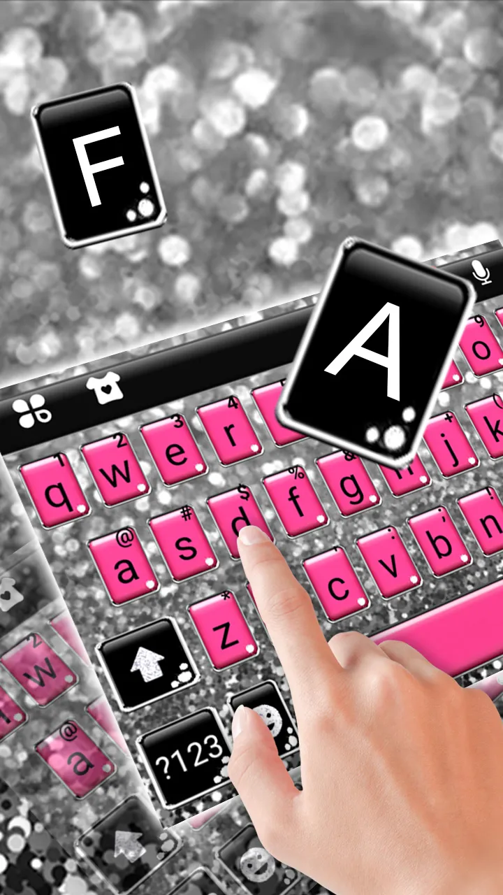 Pink Silver Glitter Keyboard B | Indus Appstore | Screenshot