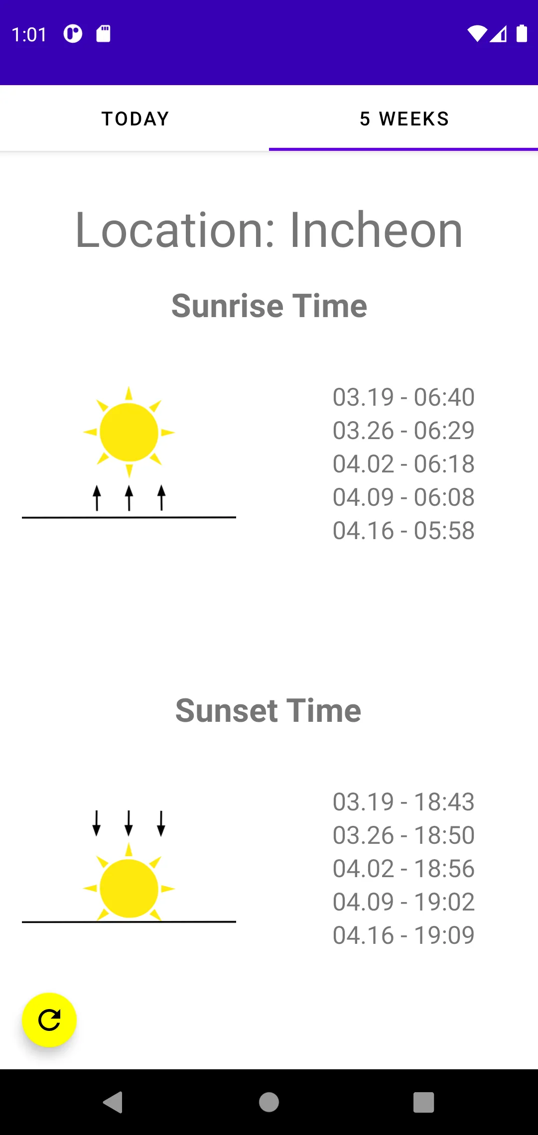 Sunrise Sunset time | Indus Appstore | Screenshot