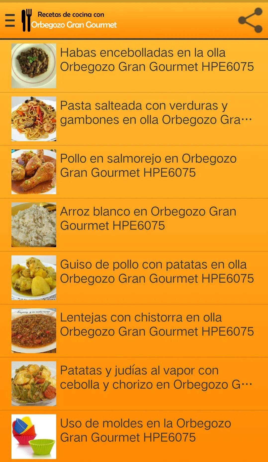 Recetas Orbegozo Gran Gourmet | Indus Appstore | Screenshot