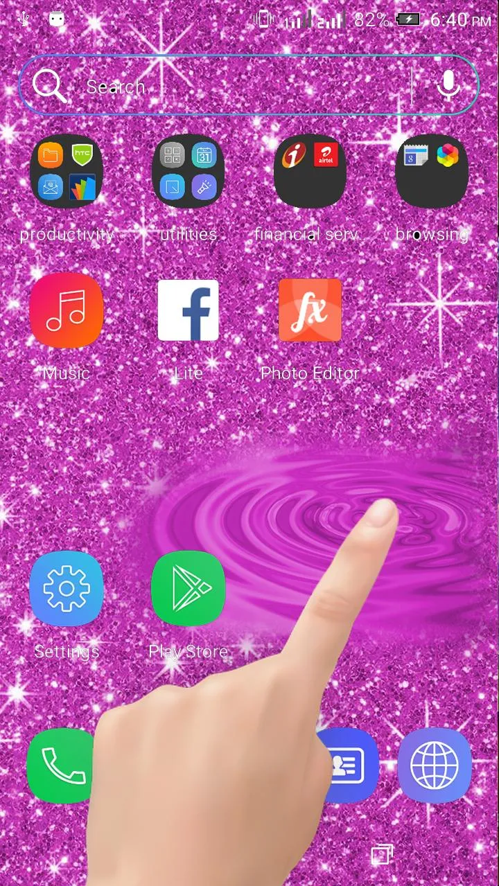 Purple Glitter Water LWP | Indus Appstore | Screenshot