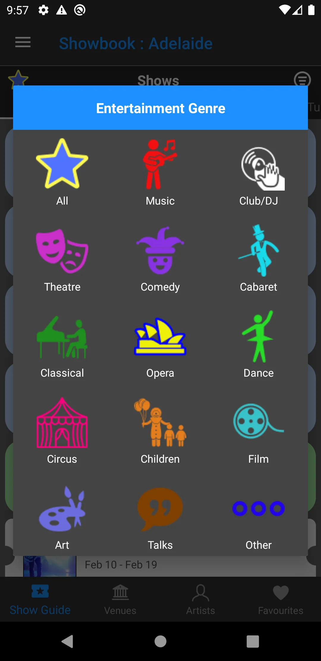 Showbook : Adelaide | Indus Appstore | Screenshot
