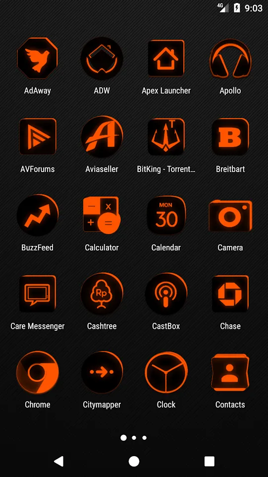 Flat Black and Orange IconPack | Indus Appstore | Screenshot