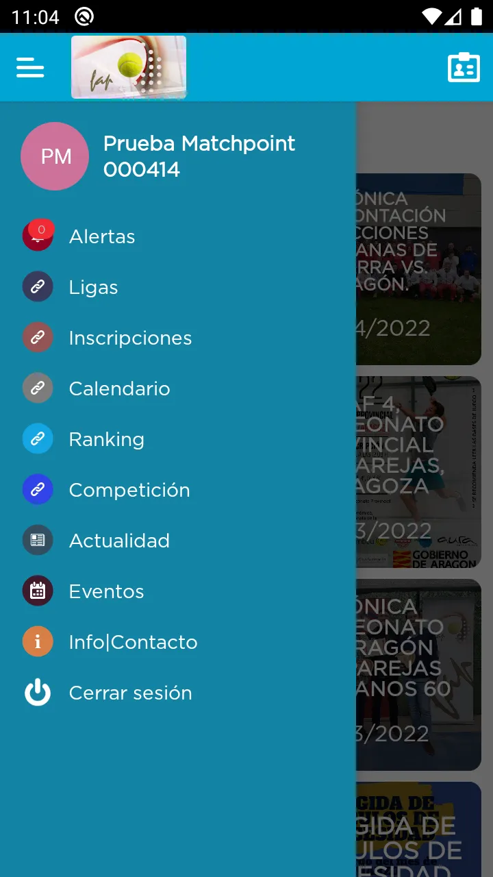 Federación Aragonesa de pádel | Indus Appstore | Screenshot