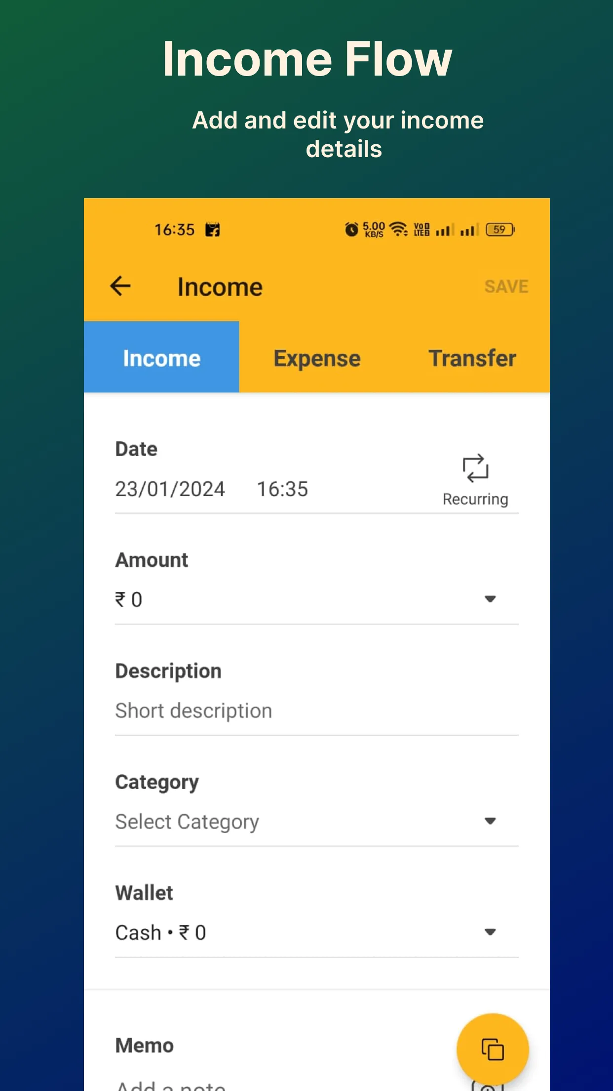 Expense & Income Tracker | Indus Appstore | Screenshot