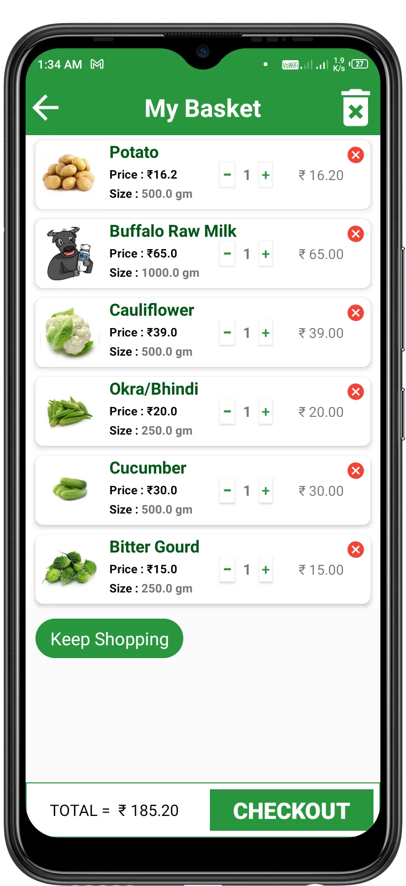 VeggieFridge Milk & Vegetables | Indus Appstore | Screenshot