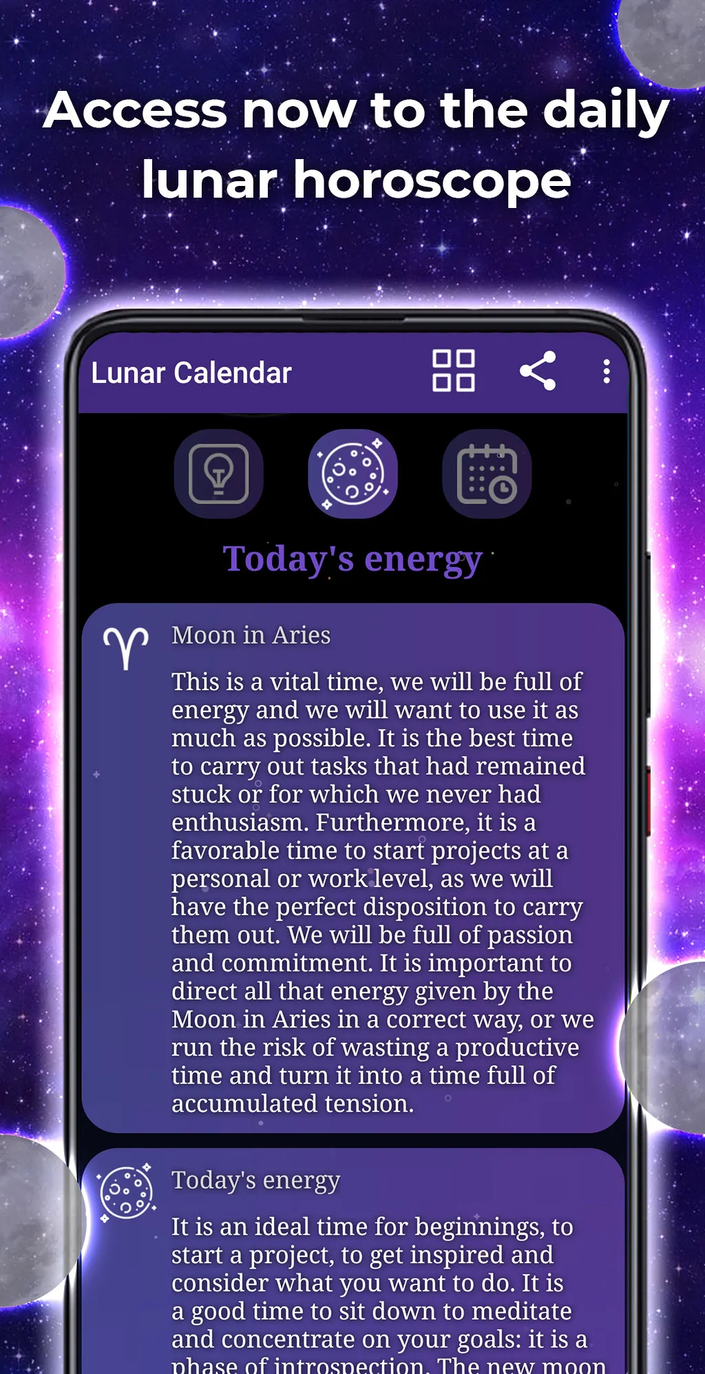 Moon Calendar - Horoscope | Indus Appstore | Screenshot