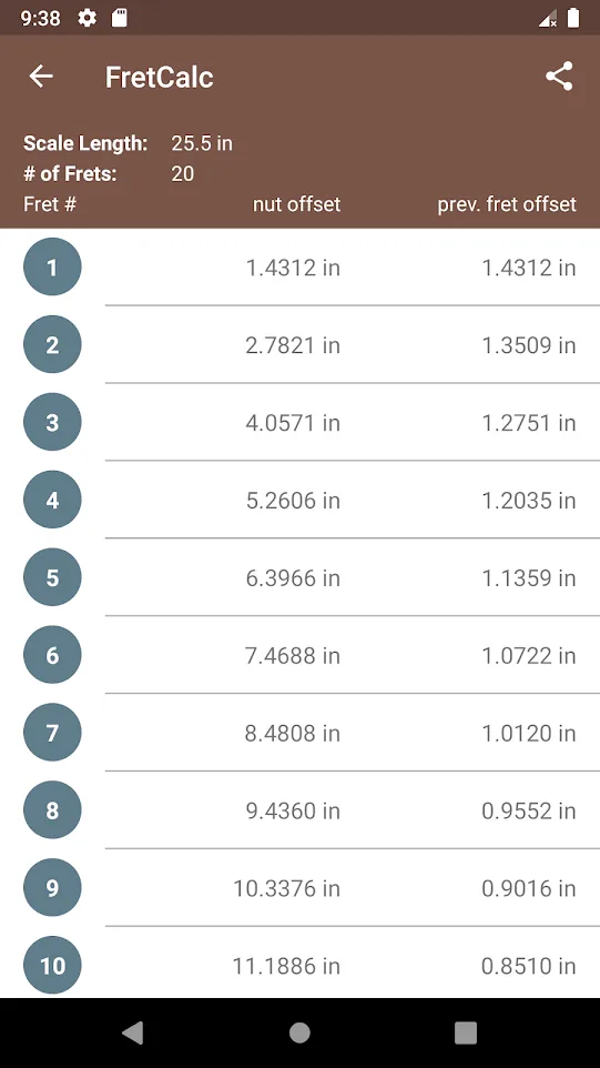 Fret Calculator | Indus Appstore | Screenshot