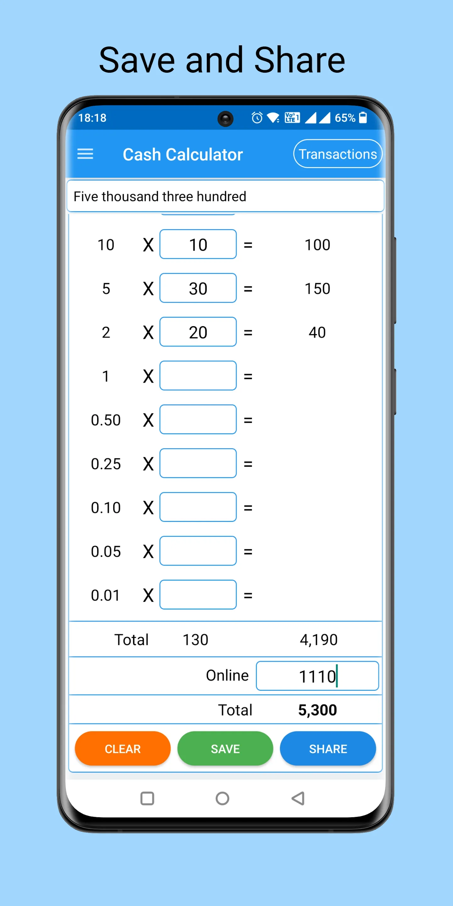 Cash Calculator- money counter | Indus Appstore | Screenshot