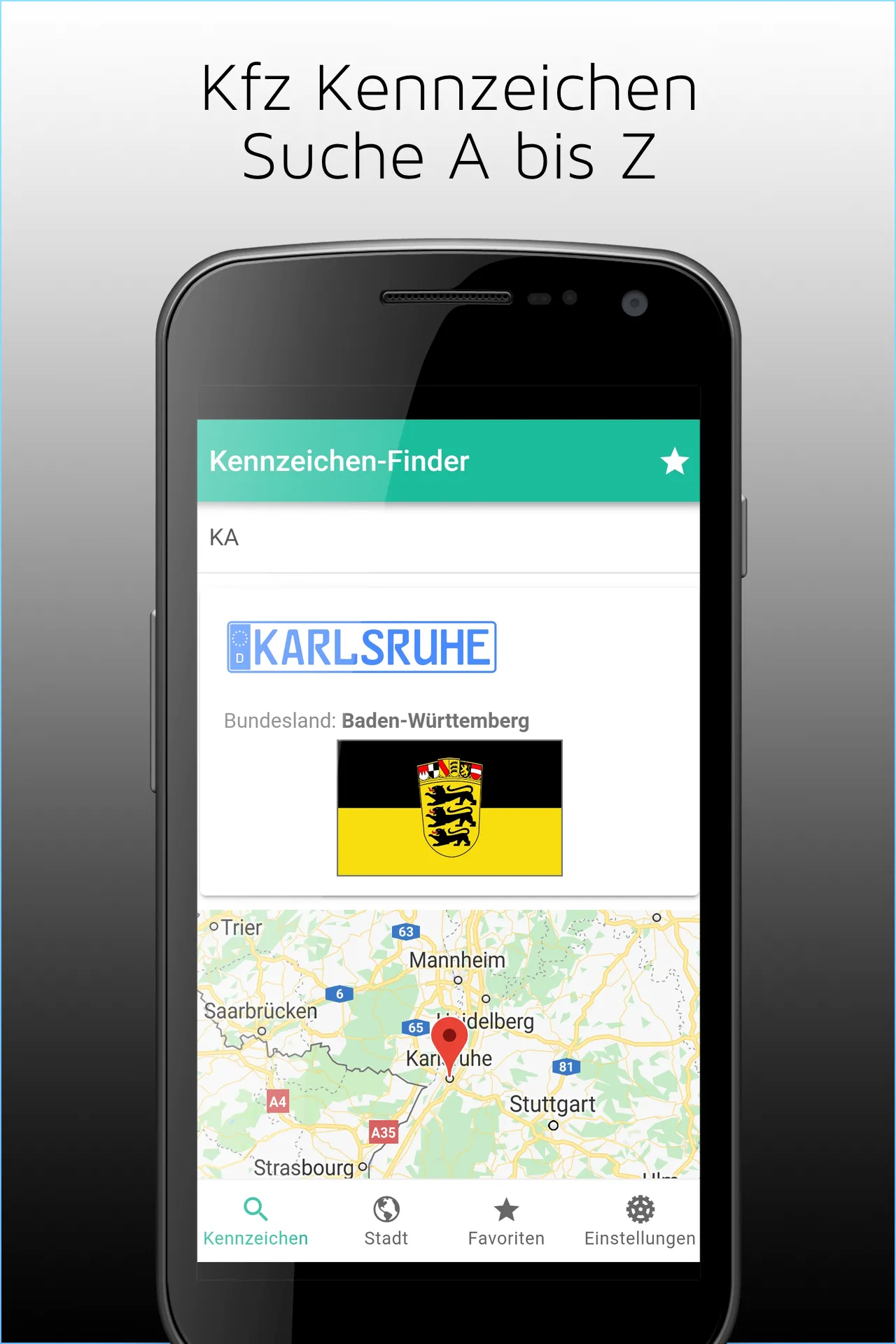 Kennzeichen-Finder mit Karte | Indus Appstore | Screenshot