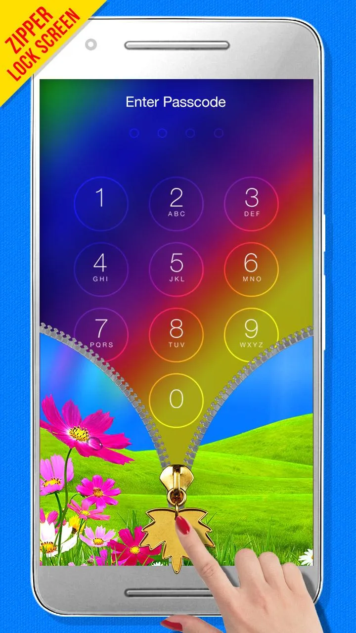 Rainbow Zipper Lock Screen | Indus Appstore | Screenshot