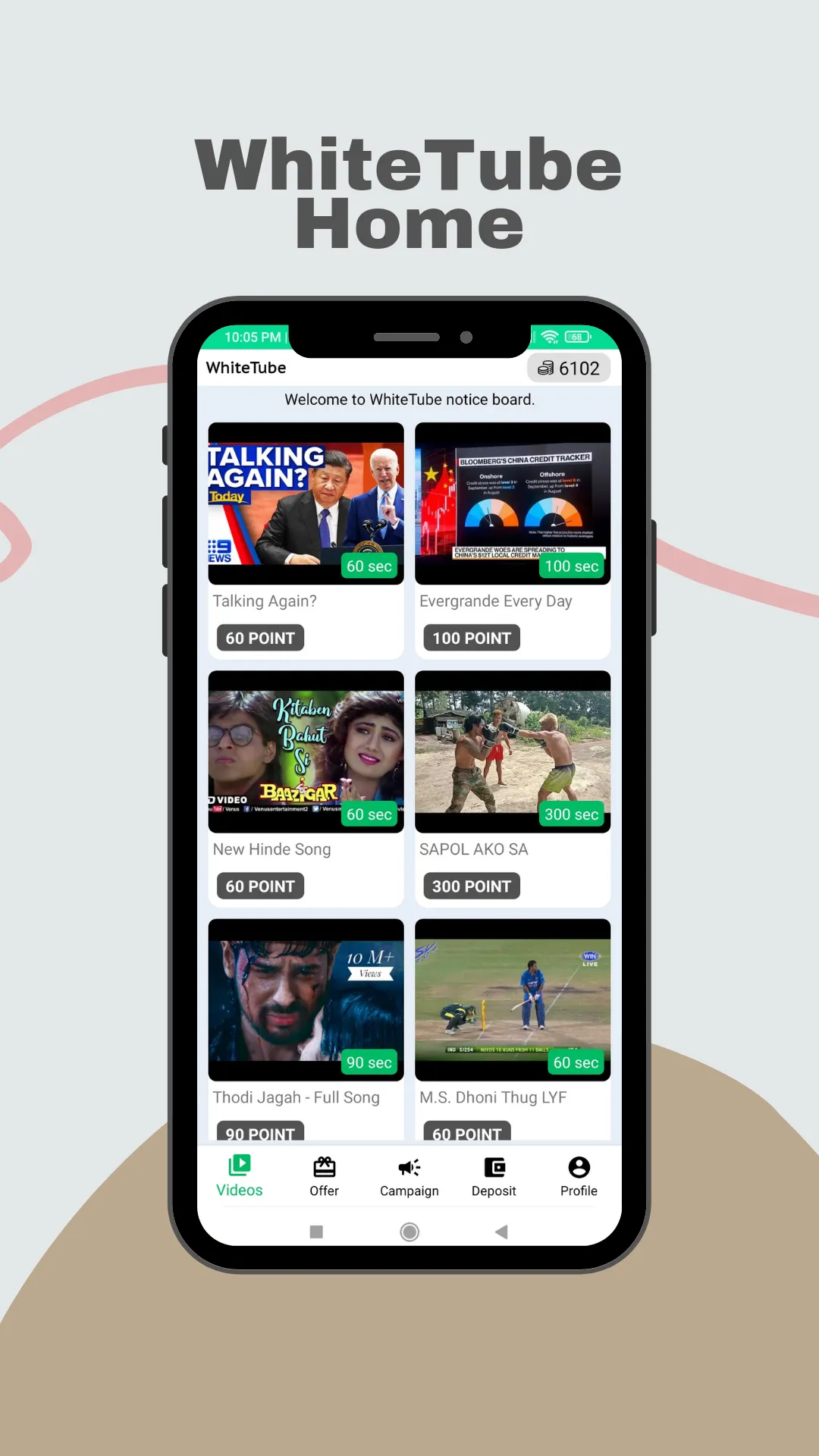 WhiteTube - Watch and Earn | Indus Appstore | Screenshot