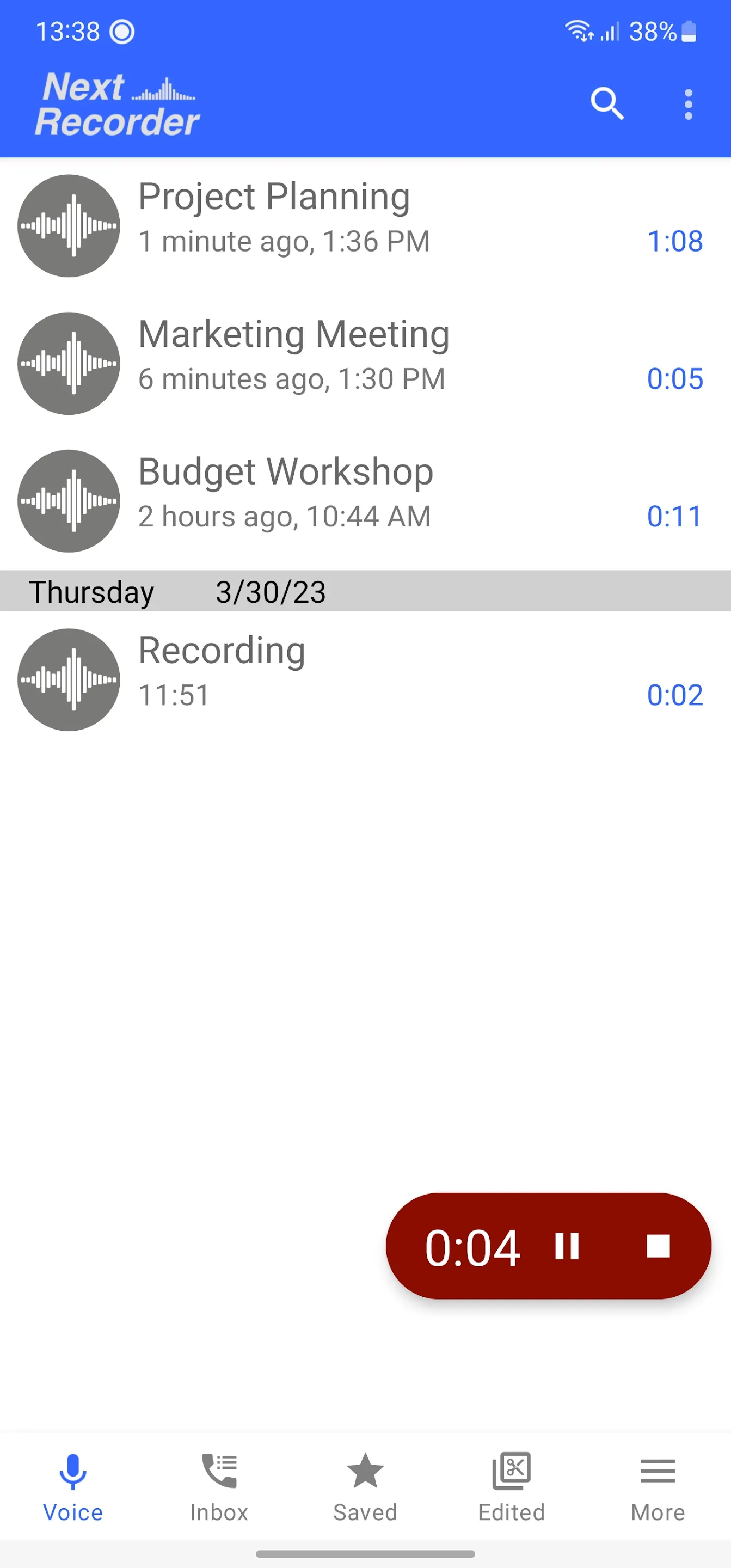 Next Recorder | Indus Appstore | Screenshot