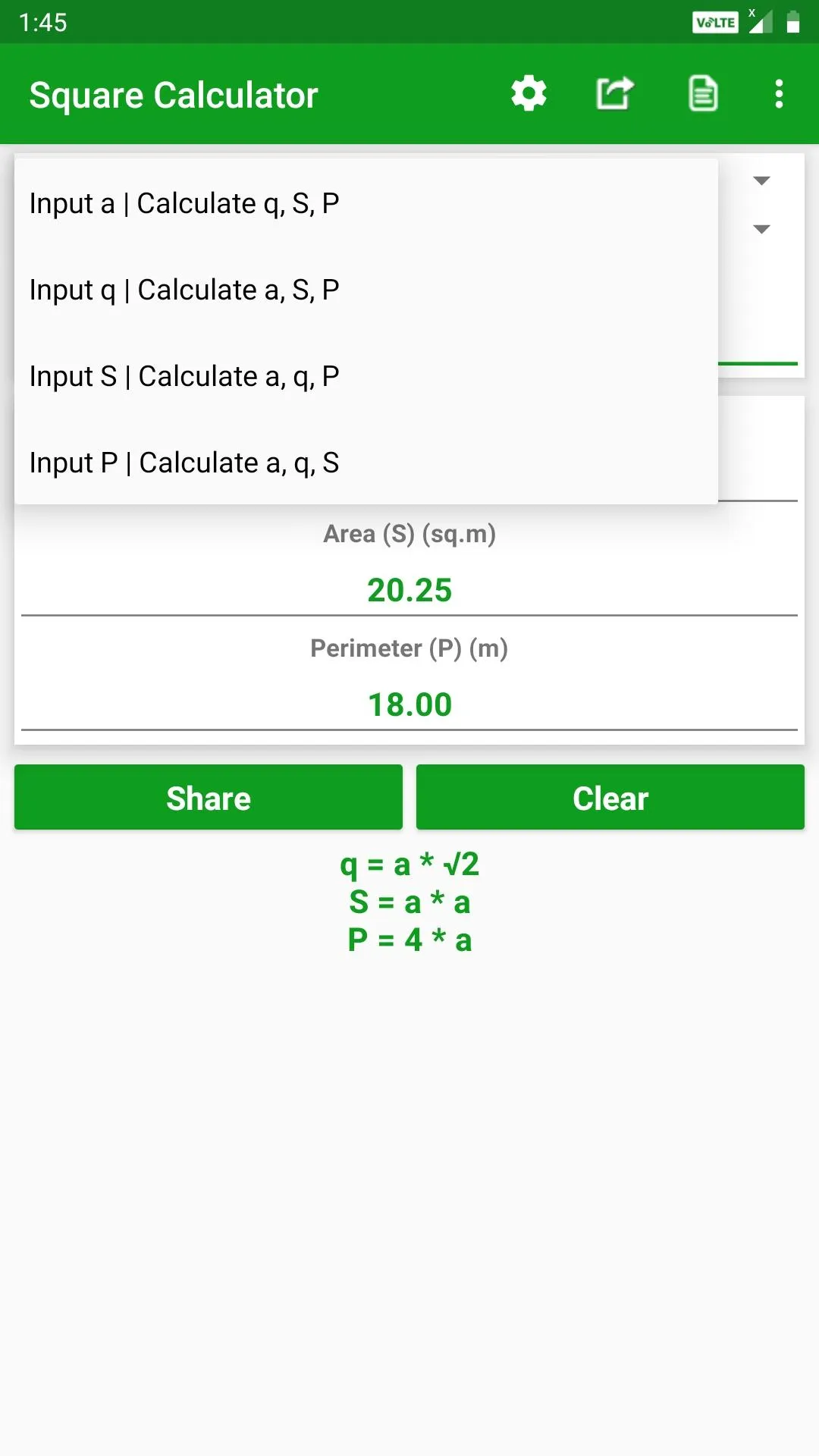 Square Calculator | Indus Appstore | Screenshot