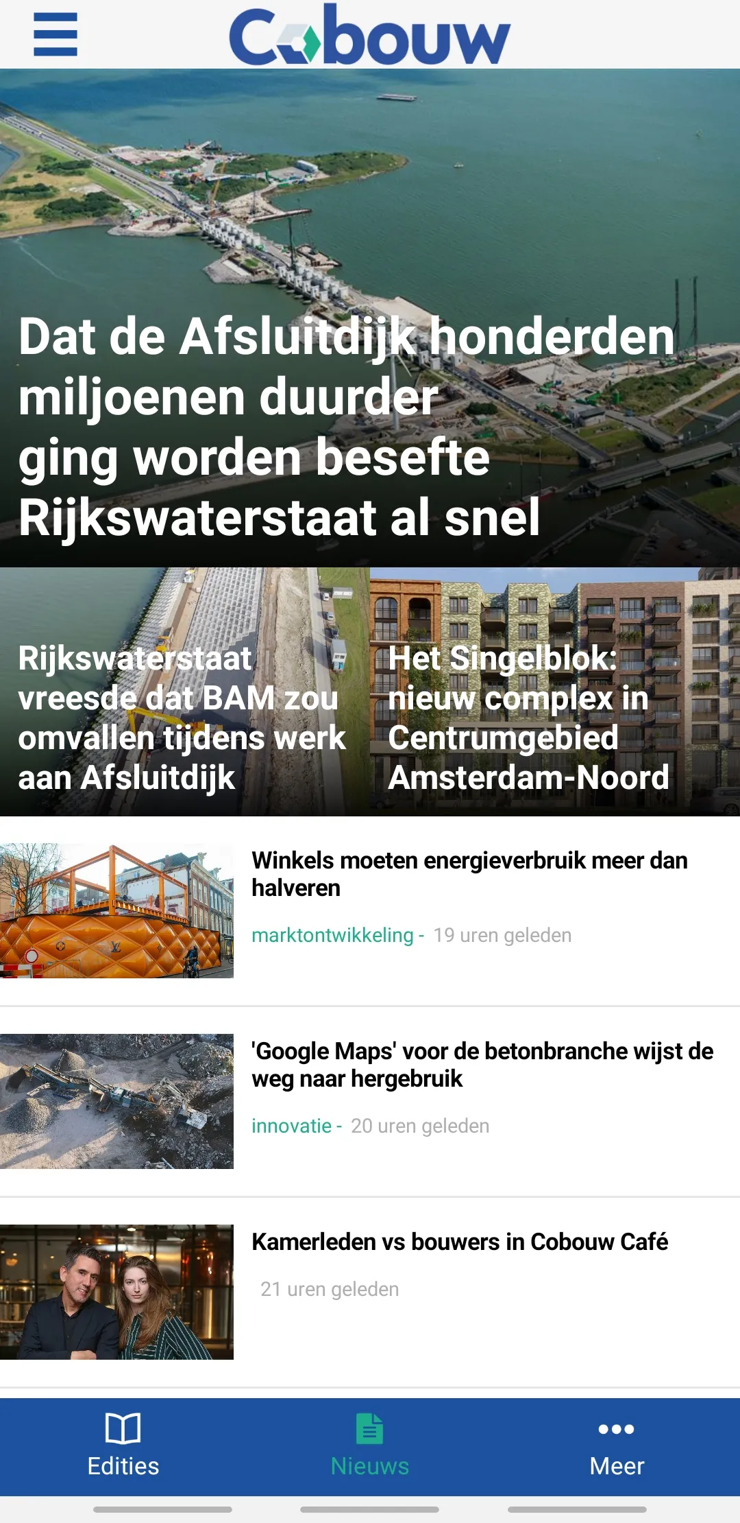 Cobouw nieuws en Bouwberichten | Indus Appstore | Screenshot