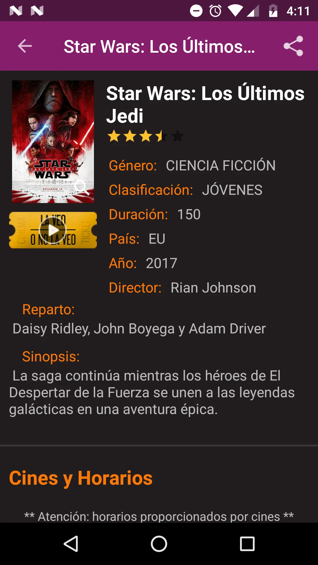 Cineguía | Indus Appstore | Screenshot