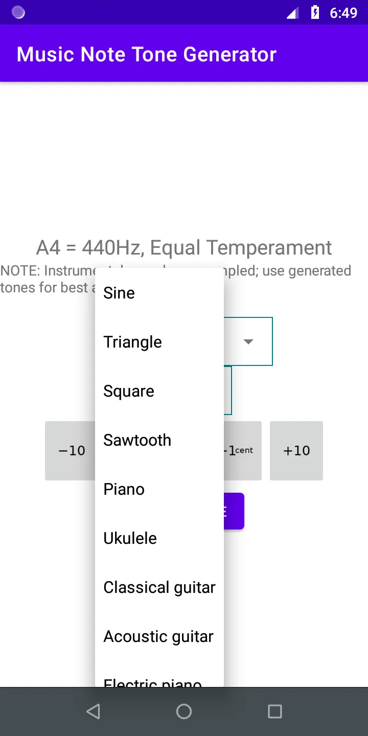 Music Note Tone Generator | Indus Appstore | Screenshot