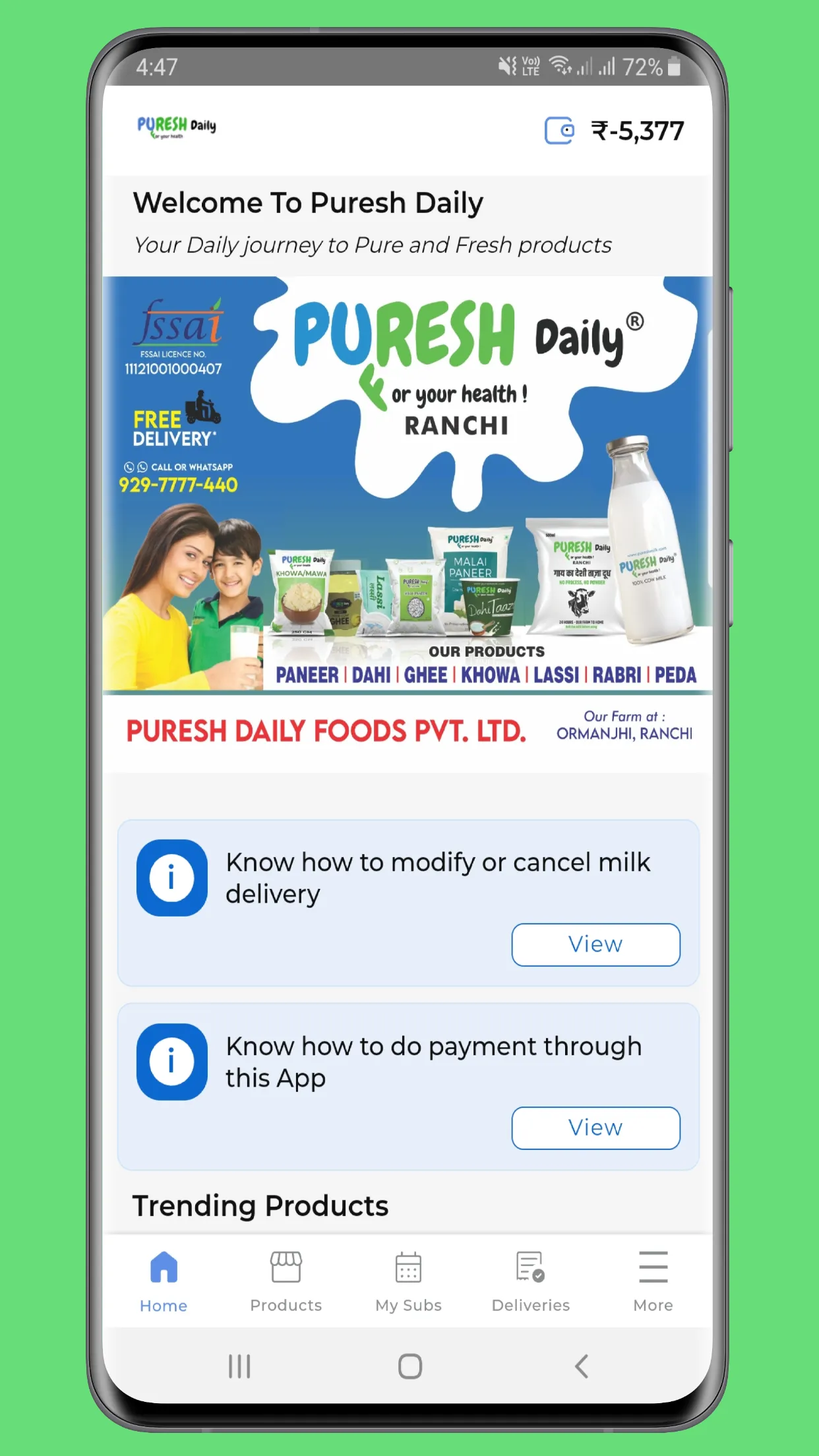 Puresh Daily-100%Pure Cow Milk | Indus Appstore | Screenshot