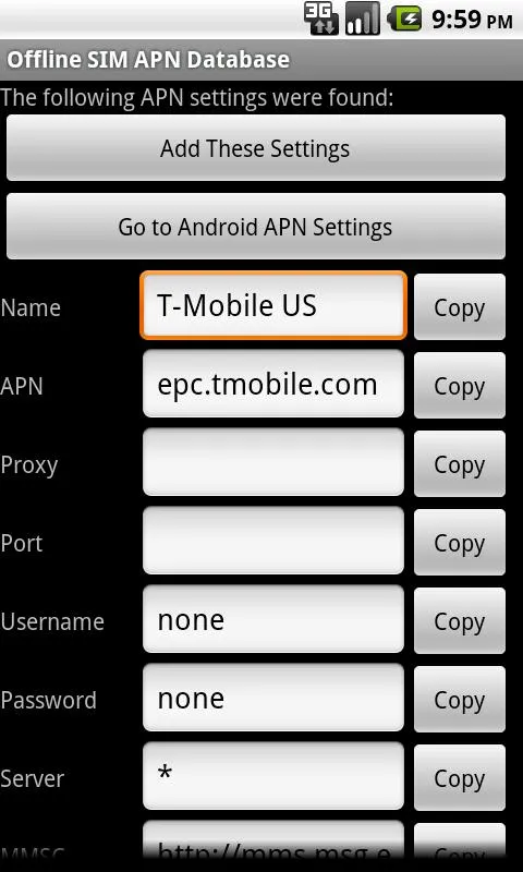 Offline SIM APN Database | Indus Appstore | Screenshot