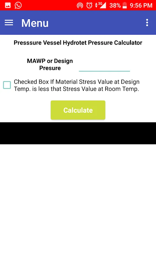 Hydrotest Pressure Calculator | Indus Appstore | Screenshot