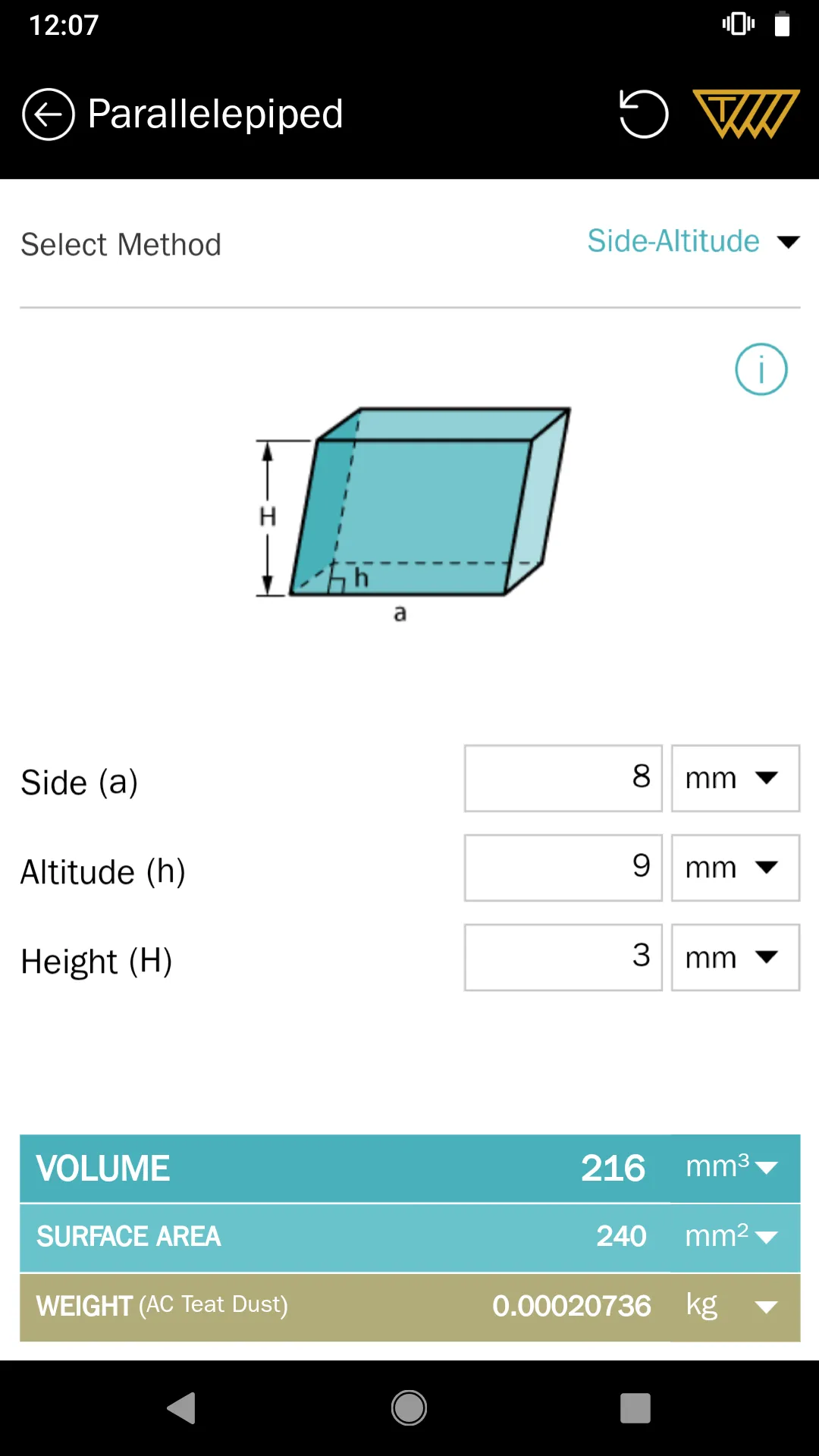 Area Volume Calculator | Indus Appstore | Screenshot