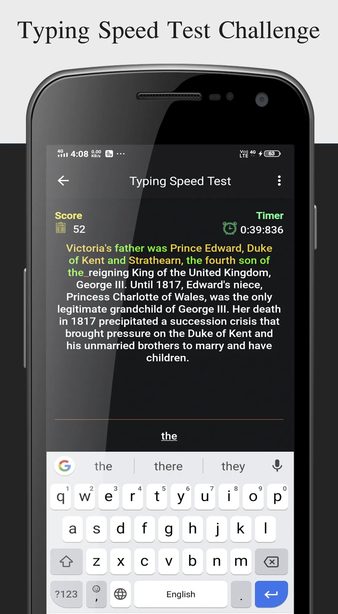 Typing Speed Test Challenge | Indus Appstore | Screenshot