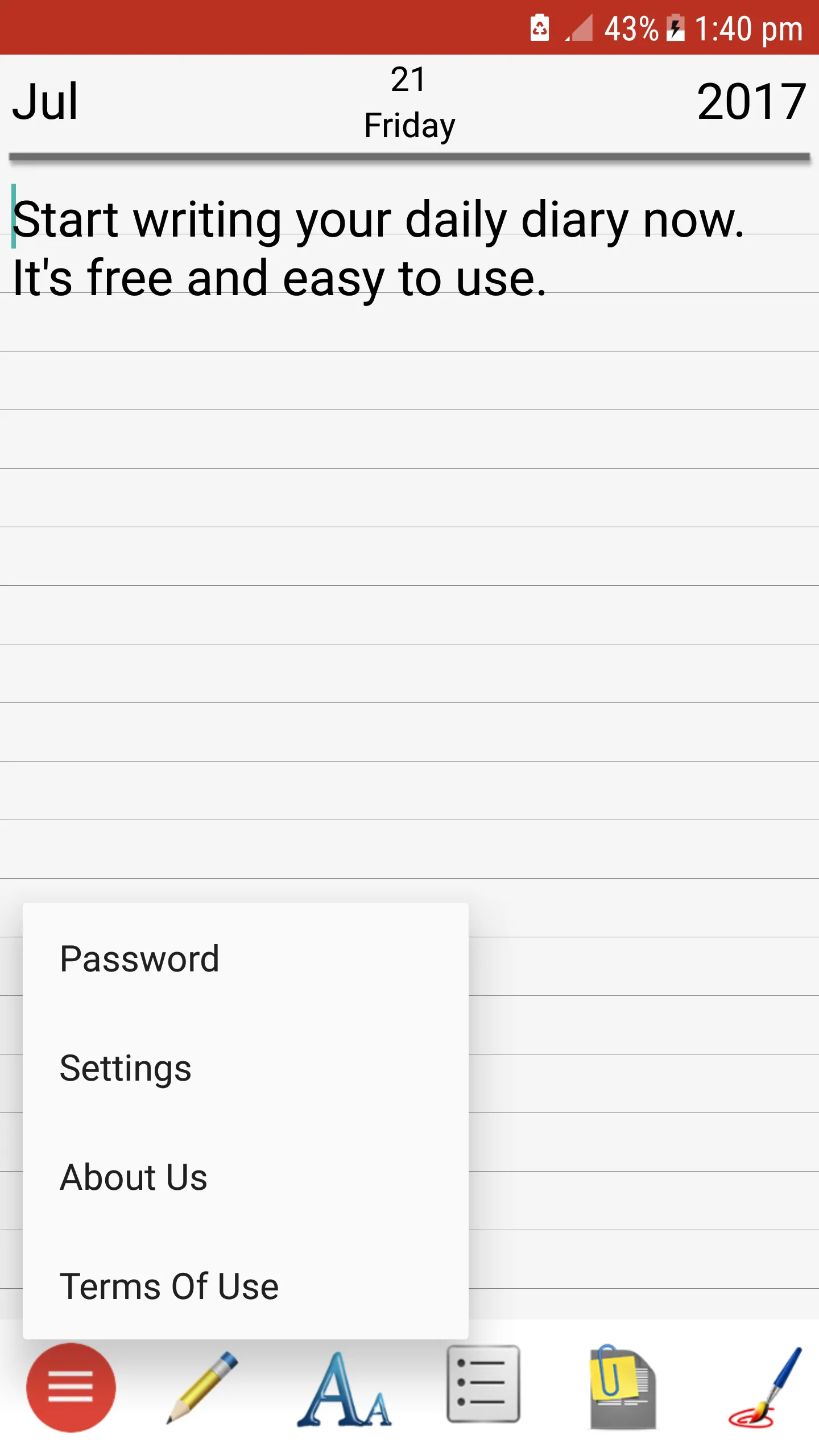 Diary | Indus Appstore | Screenshot