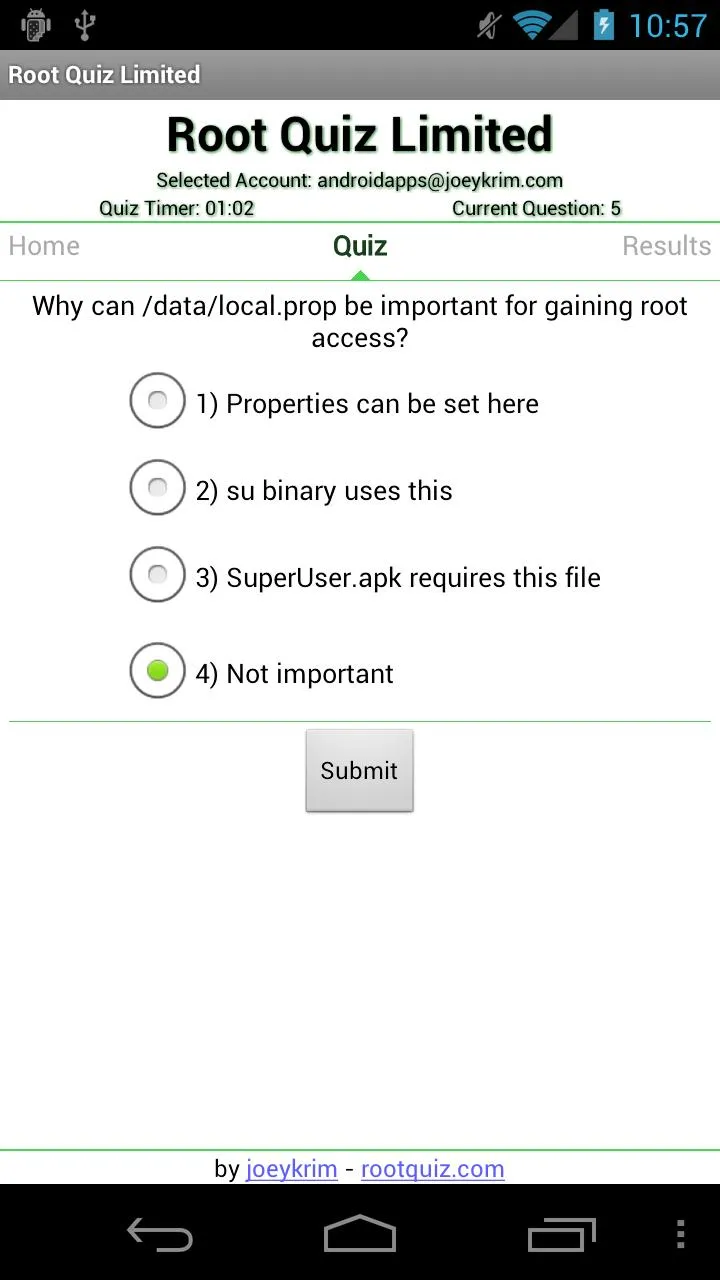 Root Quiz - Limited | Indus Appstore | Screenshot