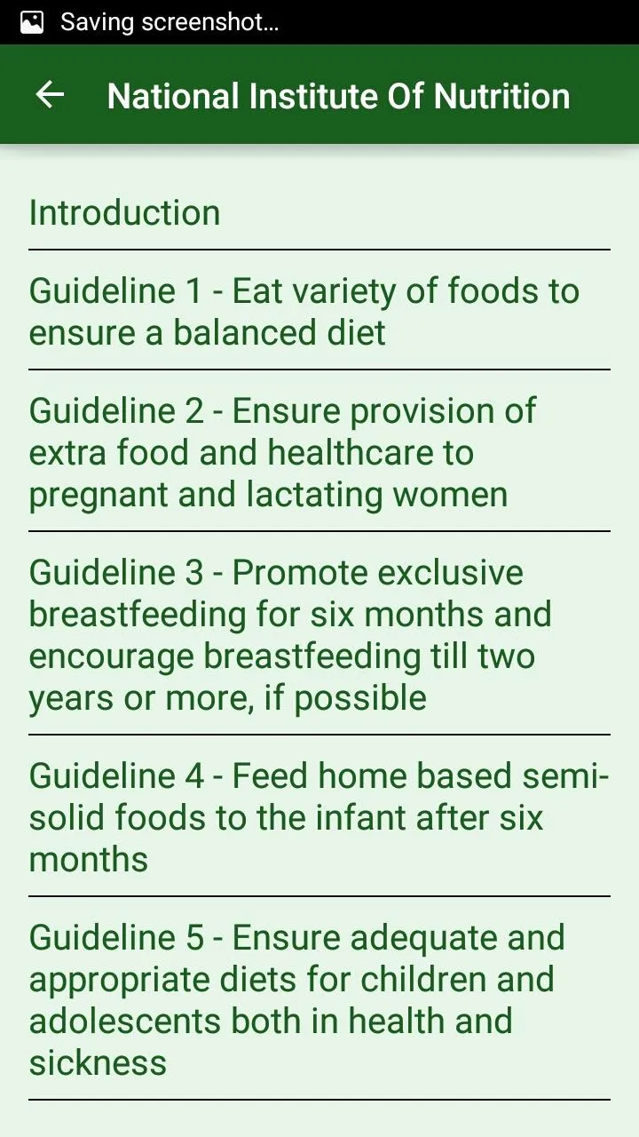 Dietary Guidelines for Indians | Indus Appstore | Screenshot