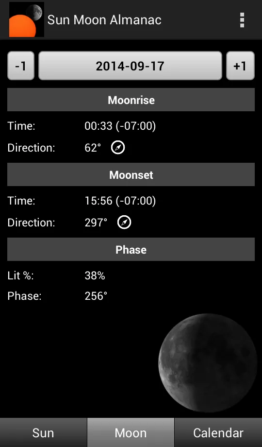 Sun Moon Almanac | Indus Appstore | Screenshot