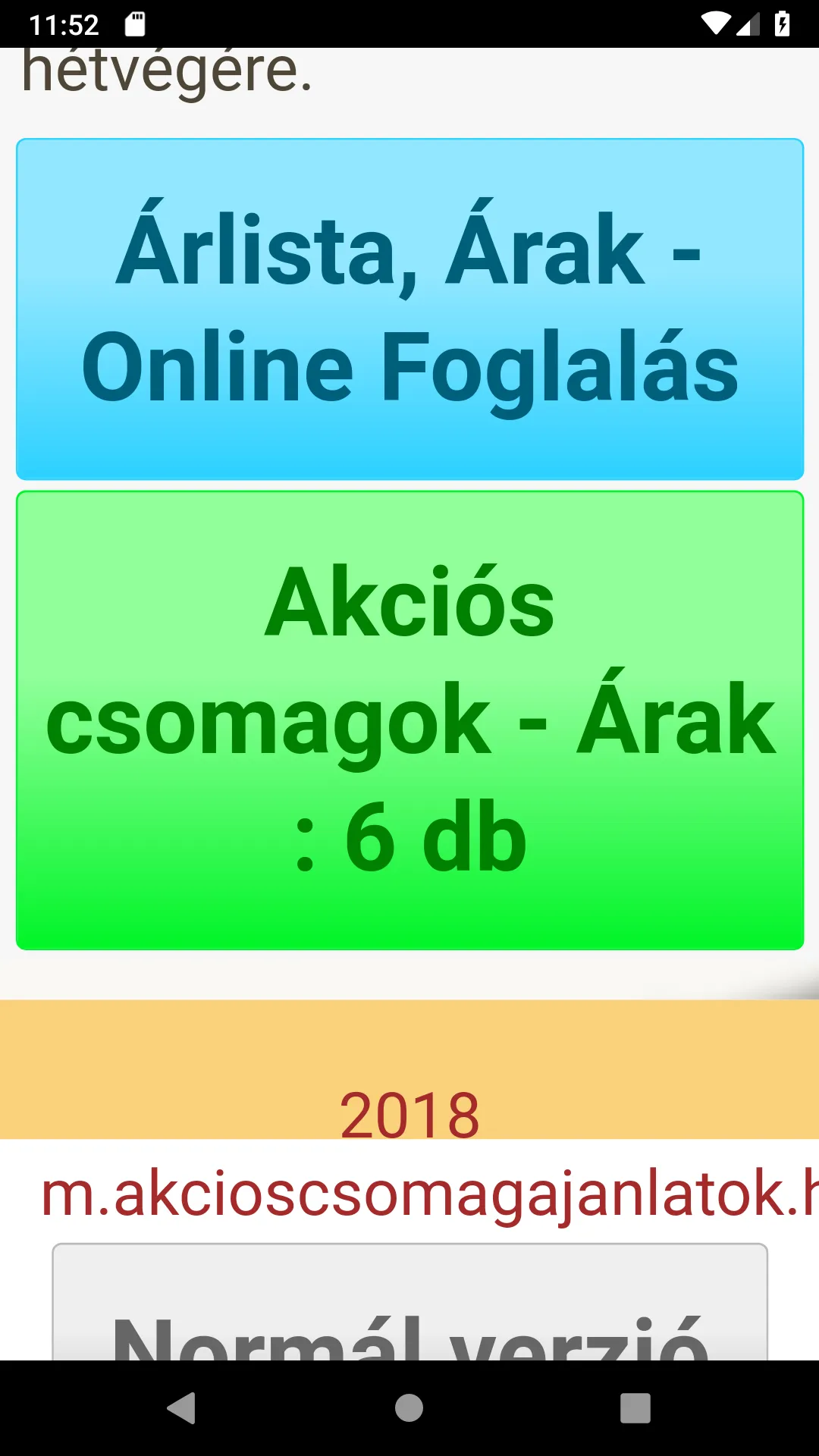 Akciós wellness csomagajánlato | Indus Appstore | Screenshot