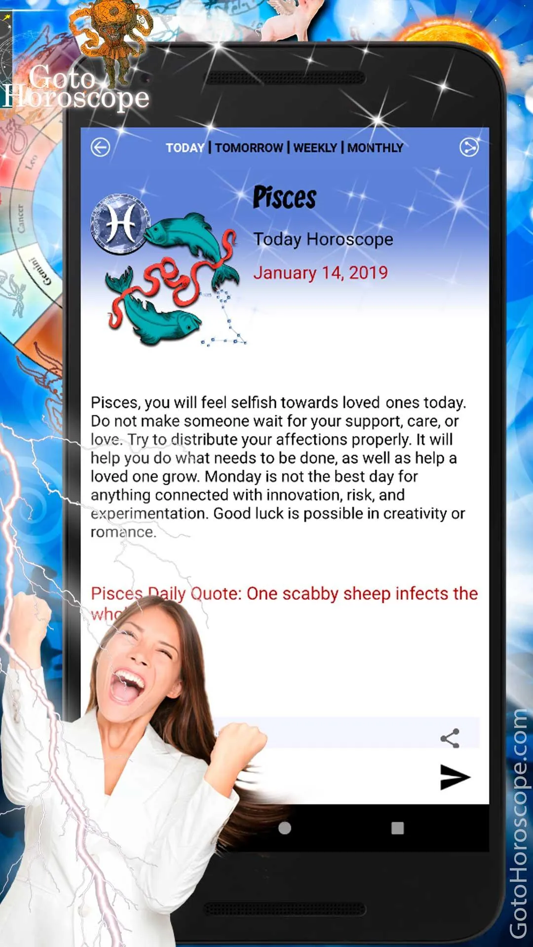 Pisces Daily Horoscope 2024 | Indus Appstore | Screenshot