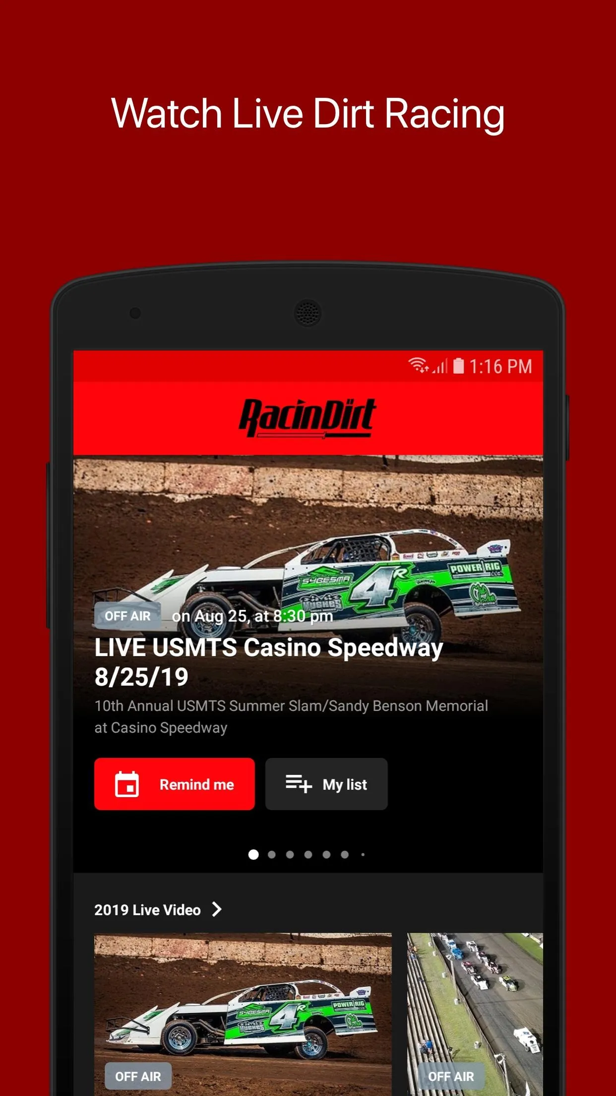 RacinDirt TV | Indus Appstore | Screenshot