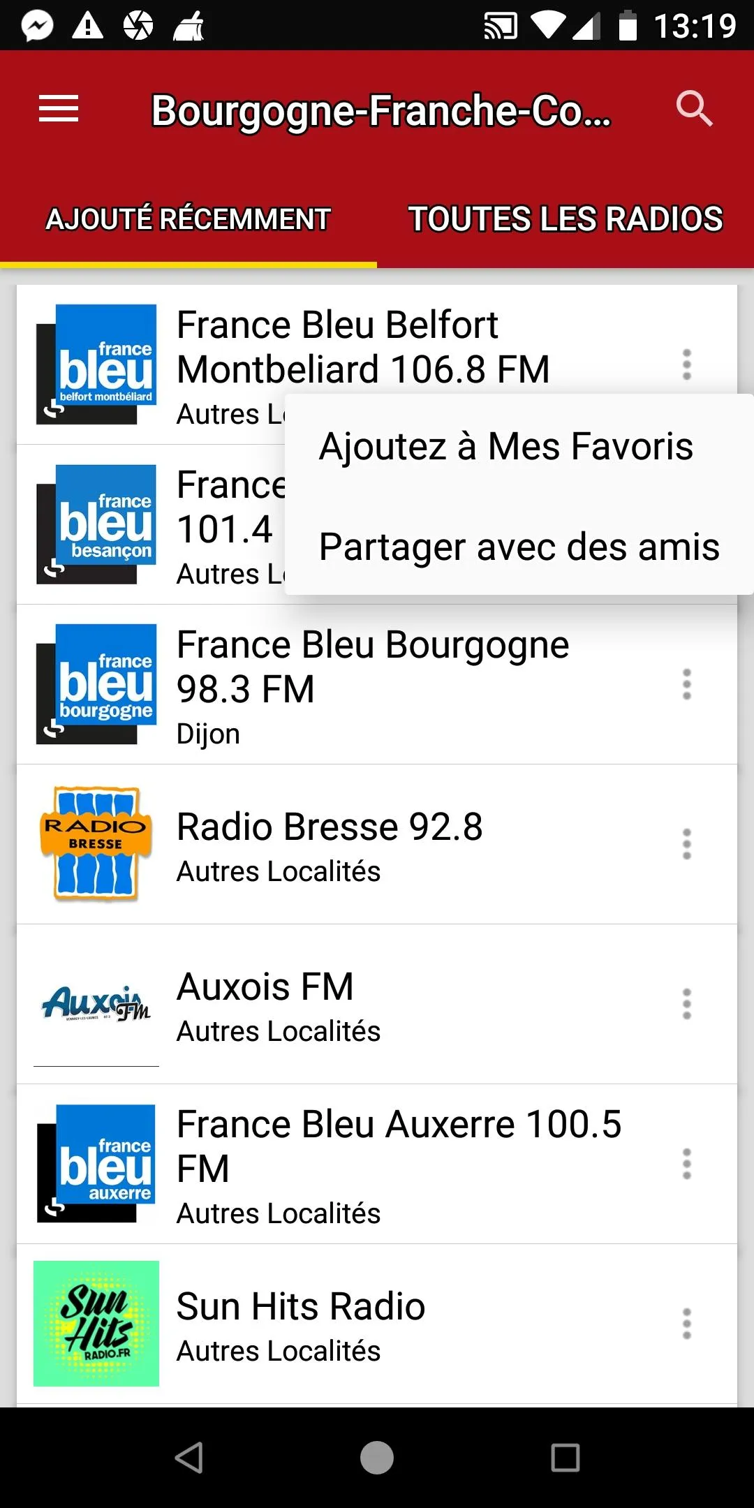 Radios:Bourgogne-Franche-Comté | Indus Appstore | Screenshot