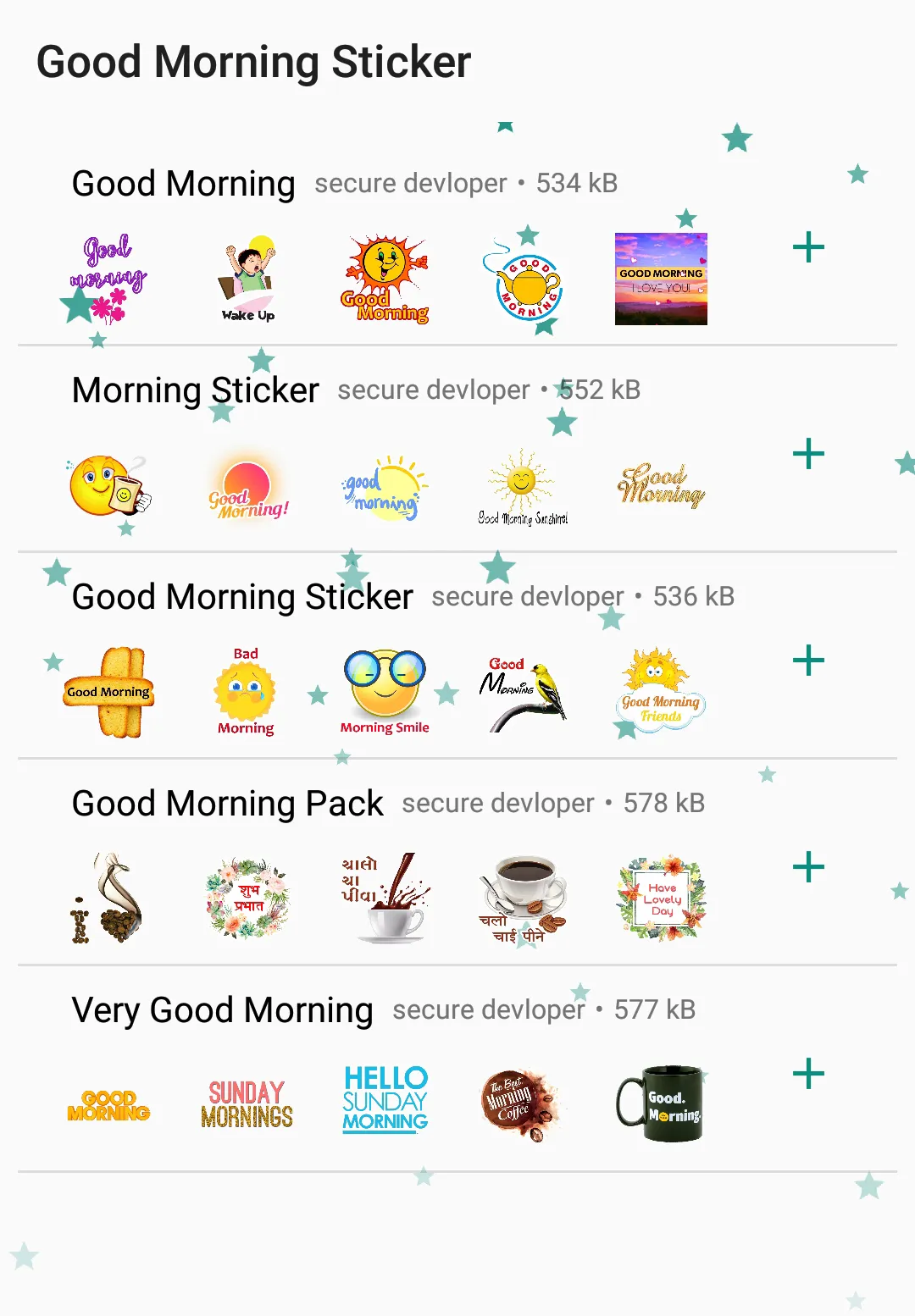 Good Morning Stickers | Indus Appstore | Screenshot