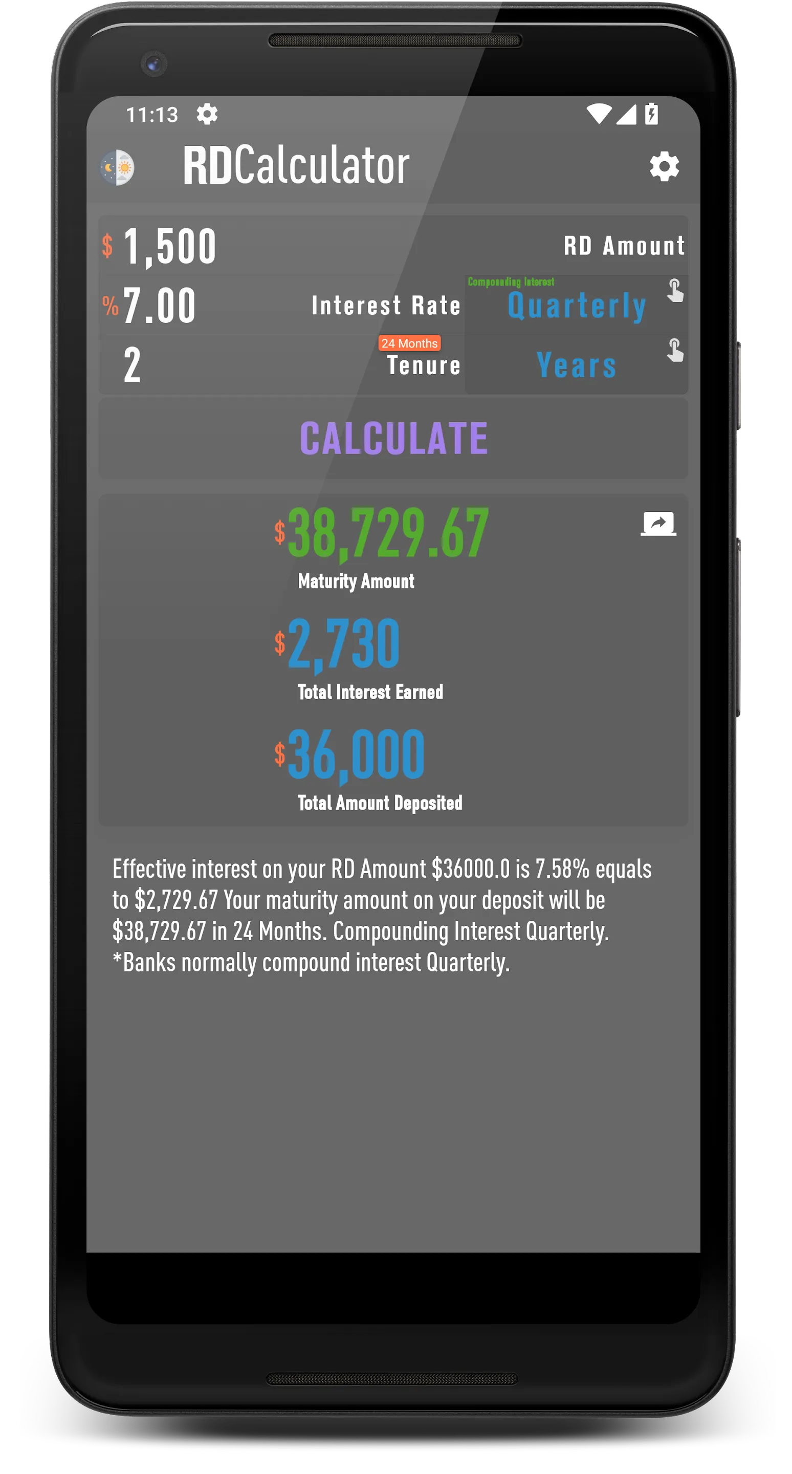 RD Calculator | Indus Appstore | Screenshot