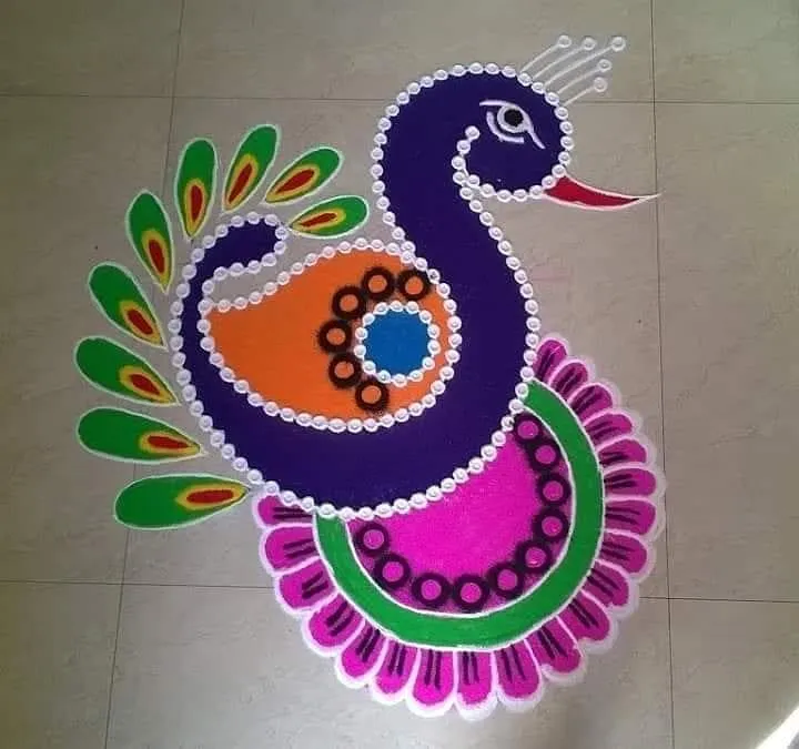 Peacock Rangoli Designs | Indus Appstore | Screenshot