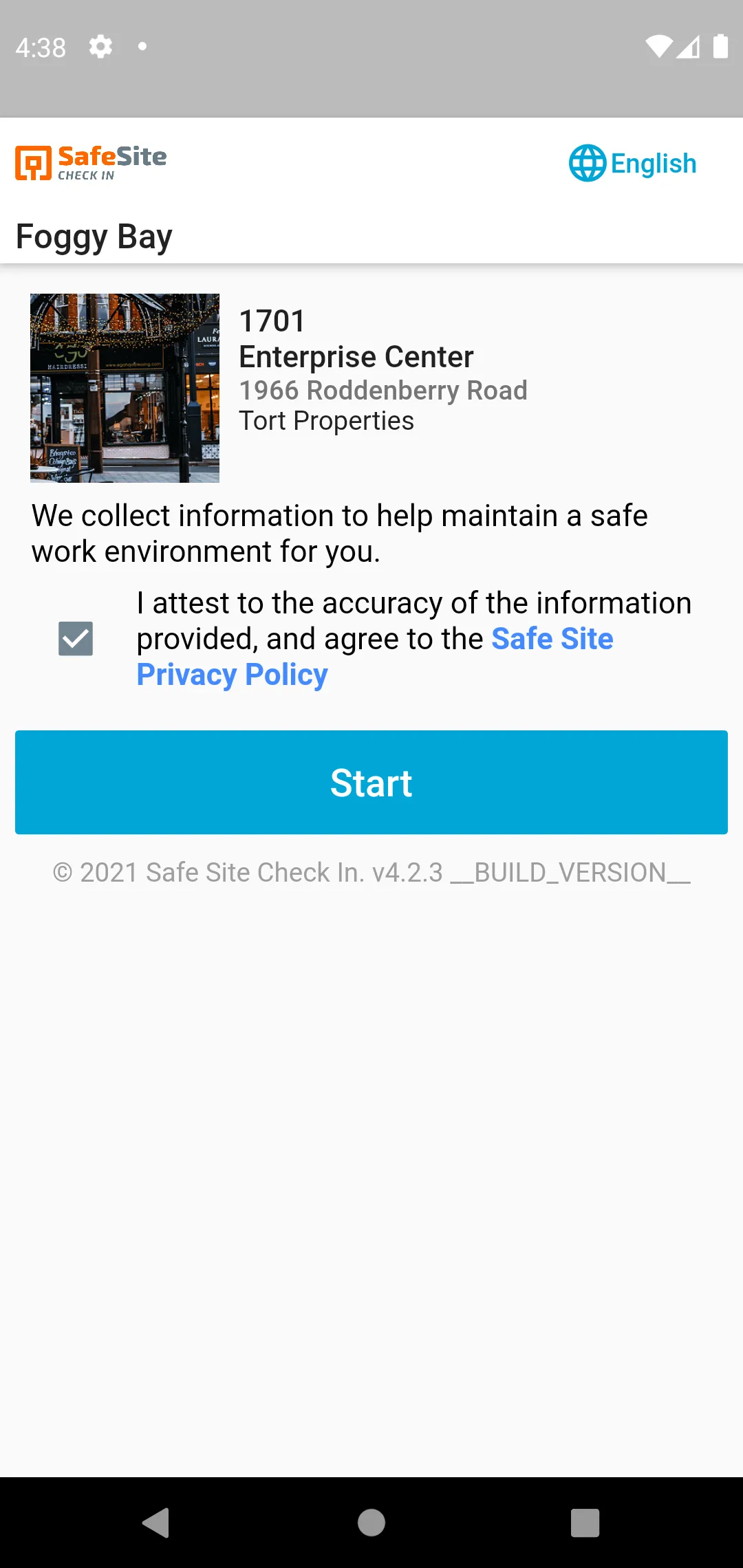 Safe Site Check In | Indus Appstore | Screenshot