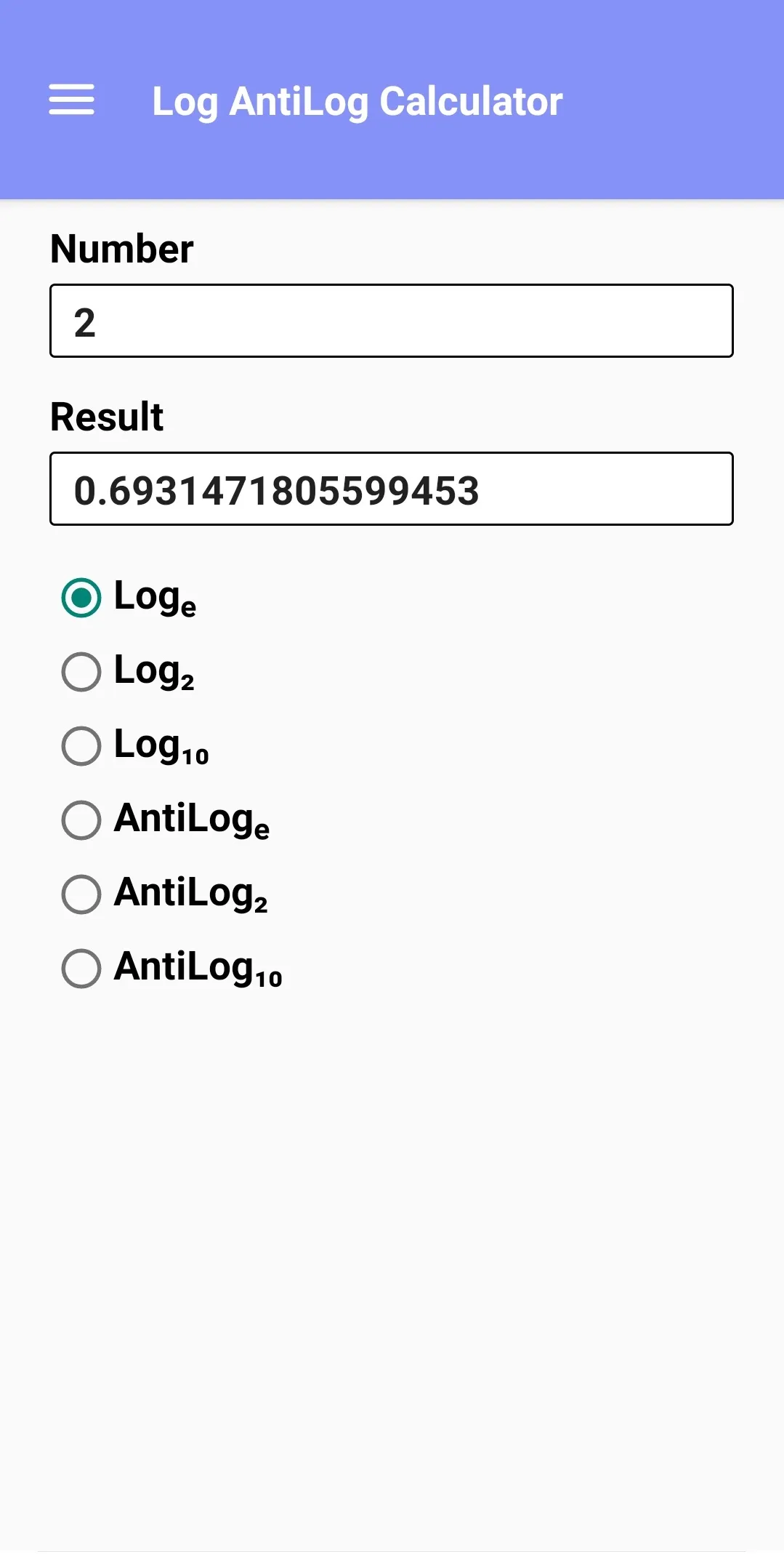 Log AntiLog Calculator | Indus Appstore | Screenshot