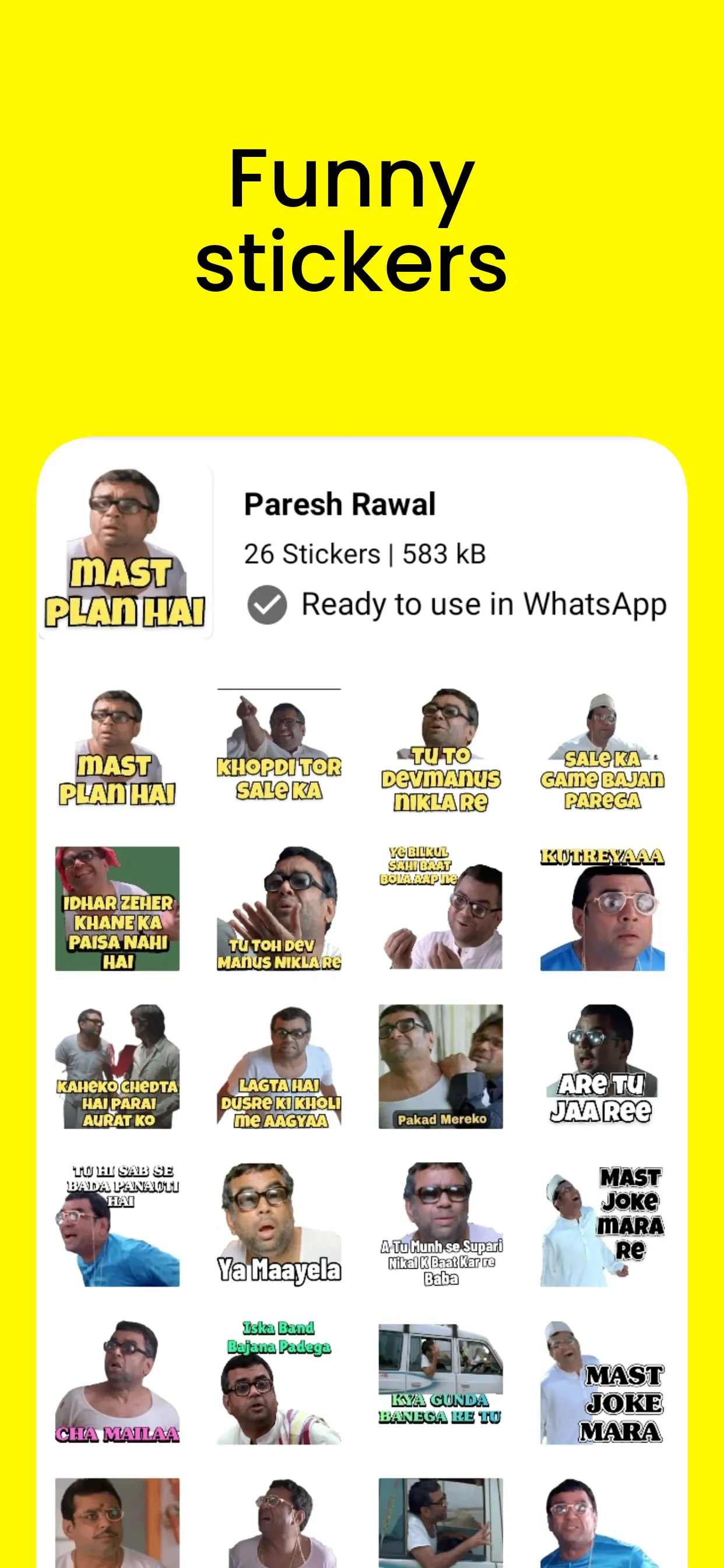 Bollywood Stickers : WASticker | Indus Appstore | Screenshot