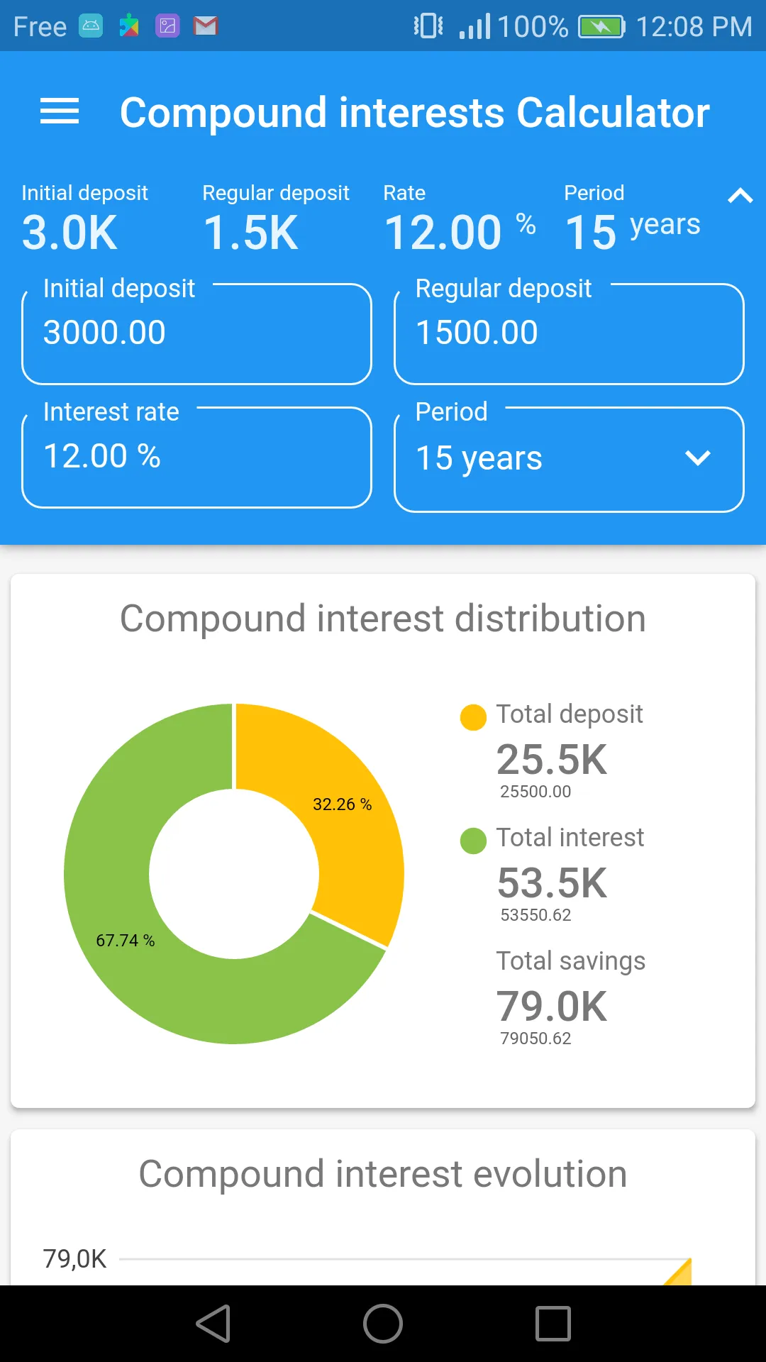 Compound interests calculator | Indus Appstore | Screenshot