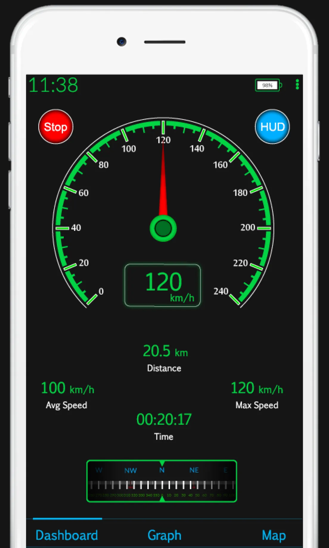 GPS Speedometer HUD - Odometer | Indus Appstore | Screenshot