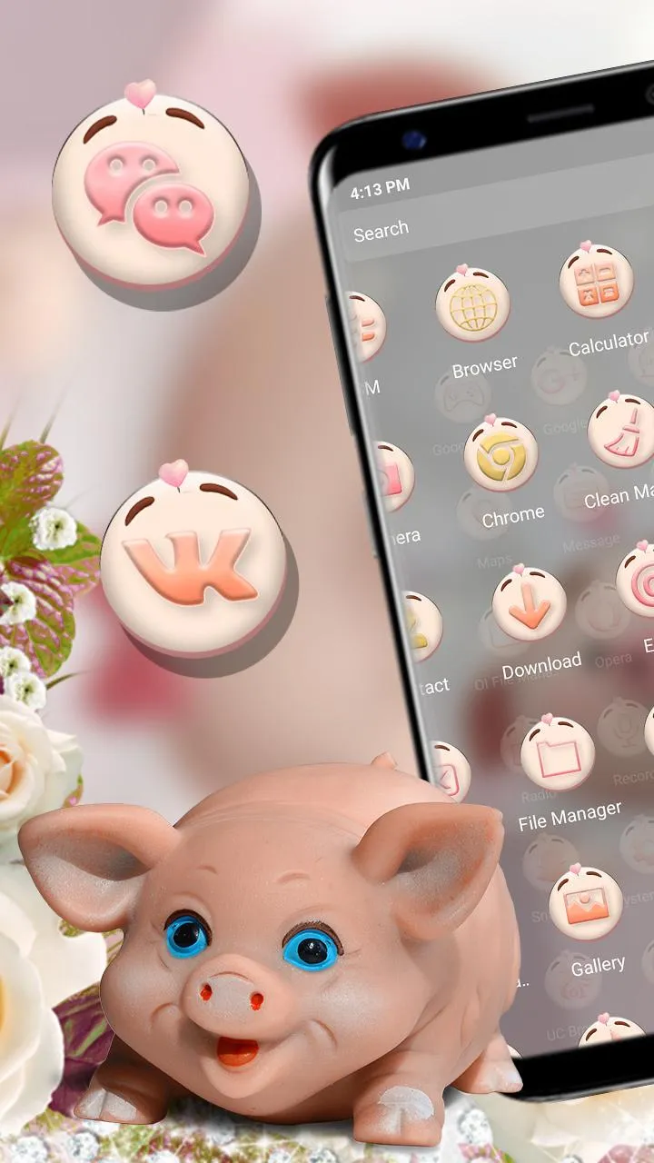 Cute Piggy Launcher Theme | Indus Appstore | Screenshot