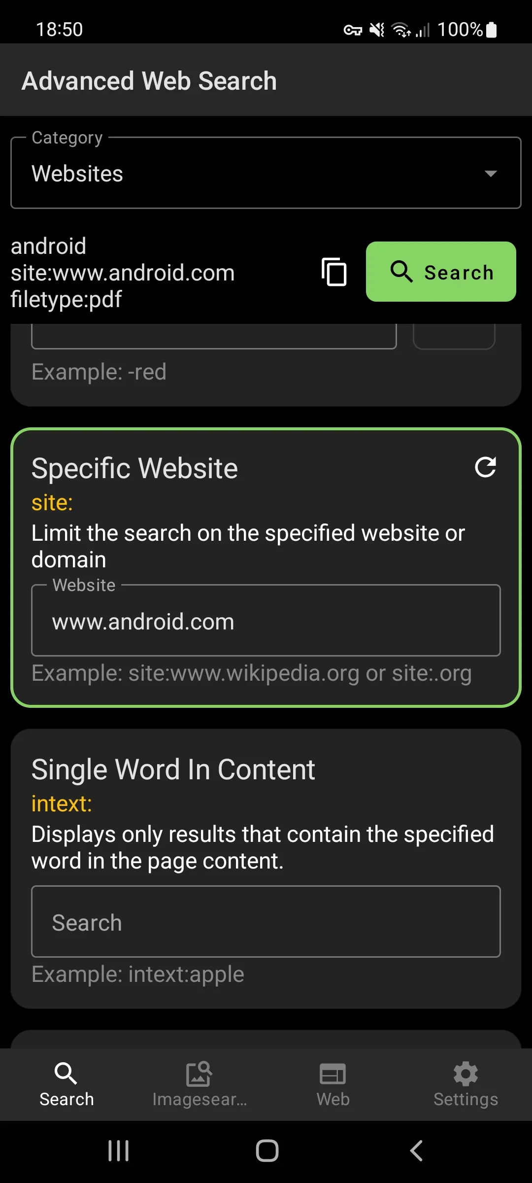 Advanced Web Search | Indus Appstore | Screenshot